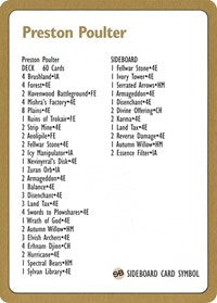 1996 Preston Poulter Decklist Card [World Championship Decks] 