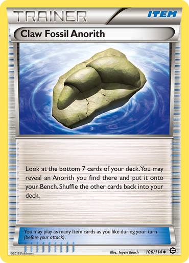 Claw Fossil Anorith (100/114) [XY: Steam Siege] 