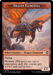 Dragon Elemental // Bird Illusion Double-Sided Token [Outlaws of Thunder Junction Commander Tokens] 