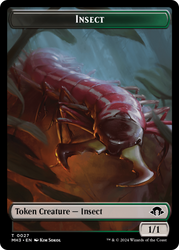 Zombie (Ripple Foil) // Insect (0027) Double-Sided Token [Modern Horizons 3 Tokens]