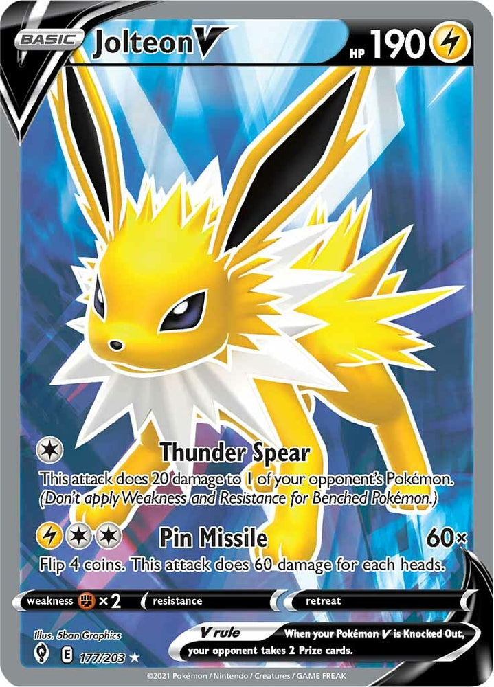 Jolteon V (177/203) [Sword & Shield: Evolving Skies]