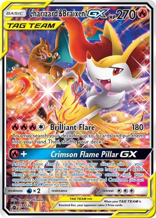 Charizard &amp; Braixen GX (SM230) (Jumbo Card) [Sun &amp; Moon: Black Star Promos] 