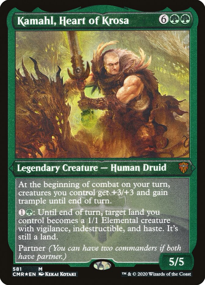 Kamahl, Heart of Krosa (Etched) [Commander Legends] 