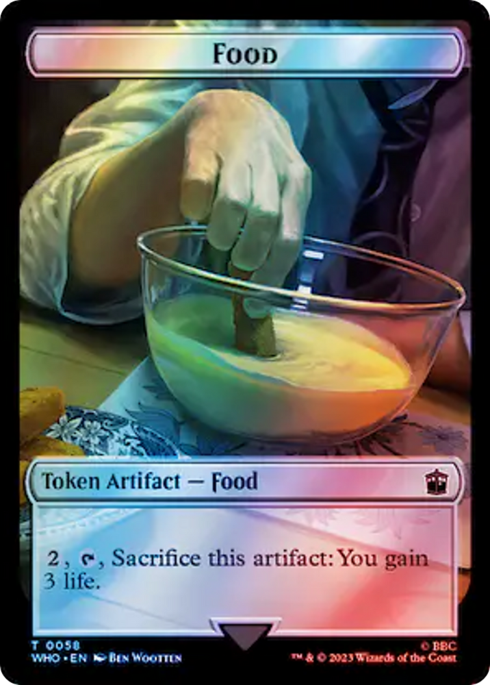 Alien Rhino // Food (0058) Double-Sided Token (Surge Foil) [Doctor Who Tokens] 