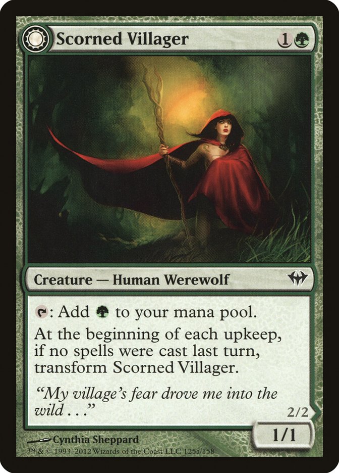 Scorned Villager // Moonscarred Werewolf [Dark Ascension] 