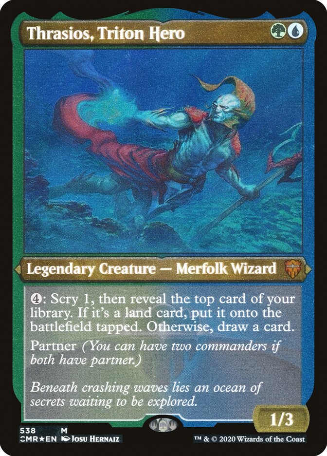 Thrasios, Triton Hero (Etched) [Commander Legends] 