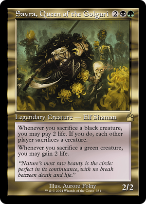 Savra, Queen of the Golgari (Retro Frame) [Ravnica Remastered] 