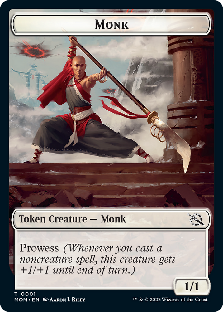 Monk // Phyrexian Hydra (11) Double-Sided Token [March of the Machine Tokens] 