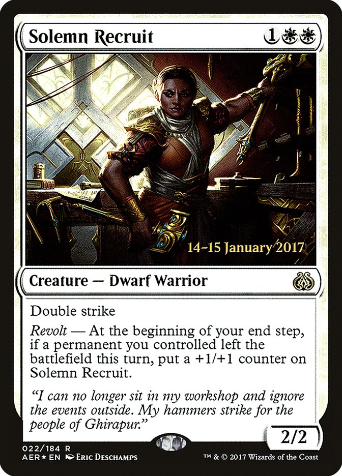 Solemn Recruit [Aether Revolt Prerelease Promos]