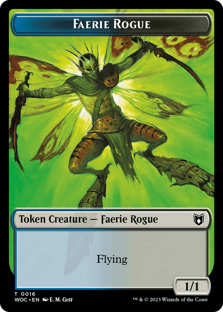 Faerie Rogue // Faerie (0016) Double-Sided Token [Wilds of Eldraine Commander Tokens] 