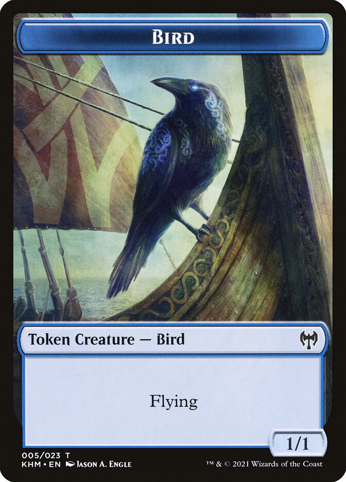 Human Warrior // Bird Double-Sided Token [Kaldheim Tokens] 