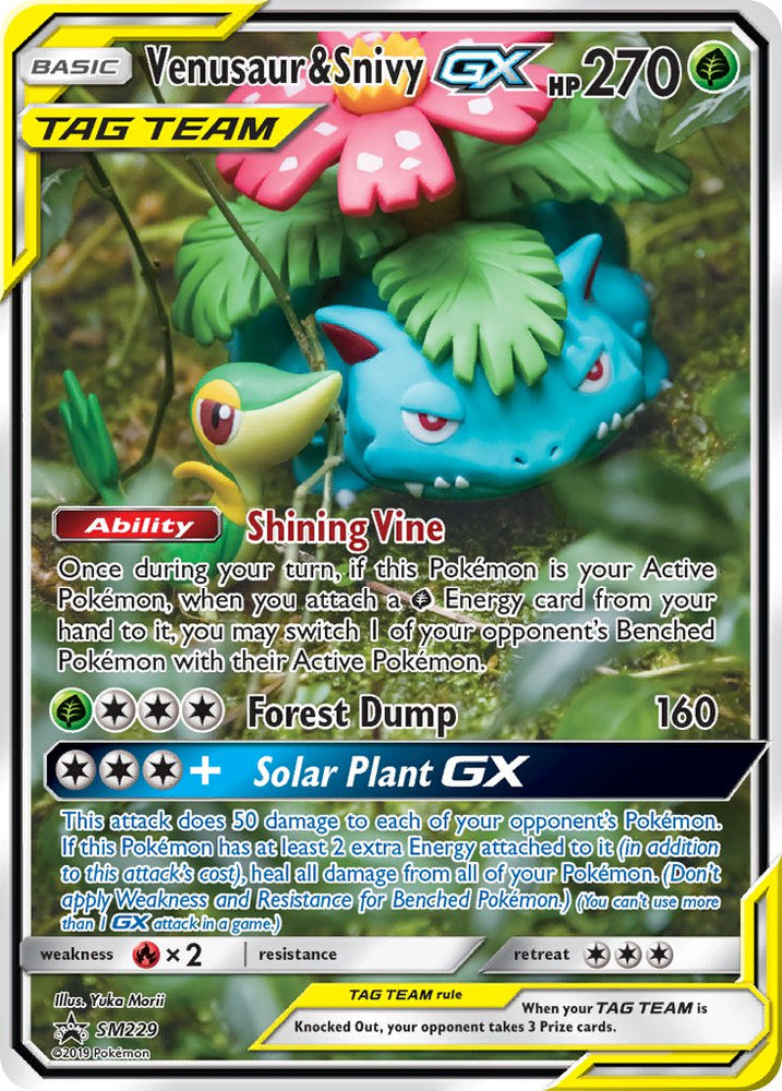 Venusaur &amp; Snivy GX (SM229) [Sun &amp; Moon: Black Star Promos] 