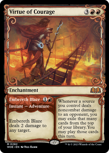 Virtue of Courage // Embereth Blaze (Showcase) [Wilds of Eldraine] 