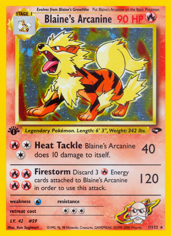 Blaine's Arcanine (1/132) [Gym Challenge 1st Edition] 