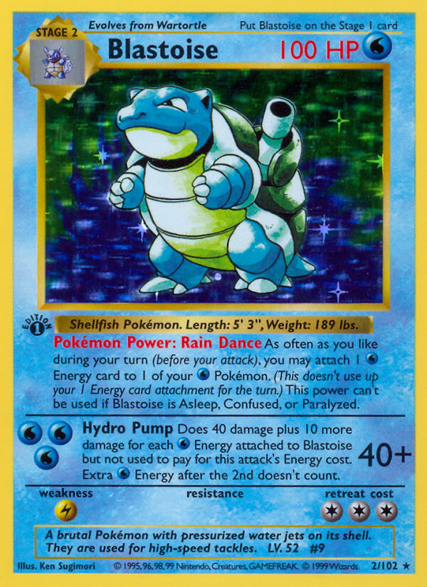 Blastoise (2/102) (Shadowless) [Base Set 1st Edition]