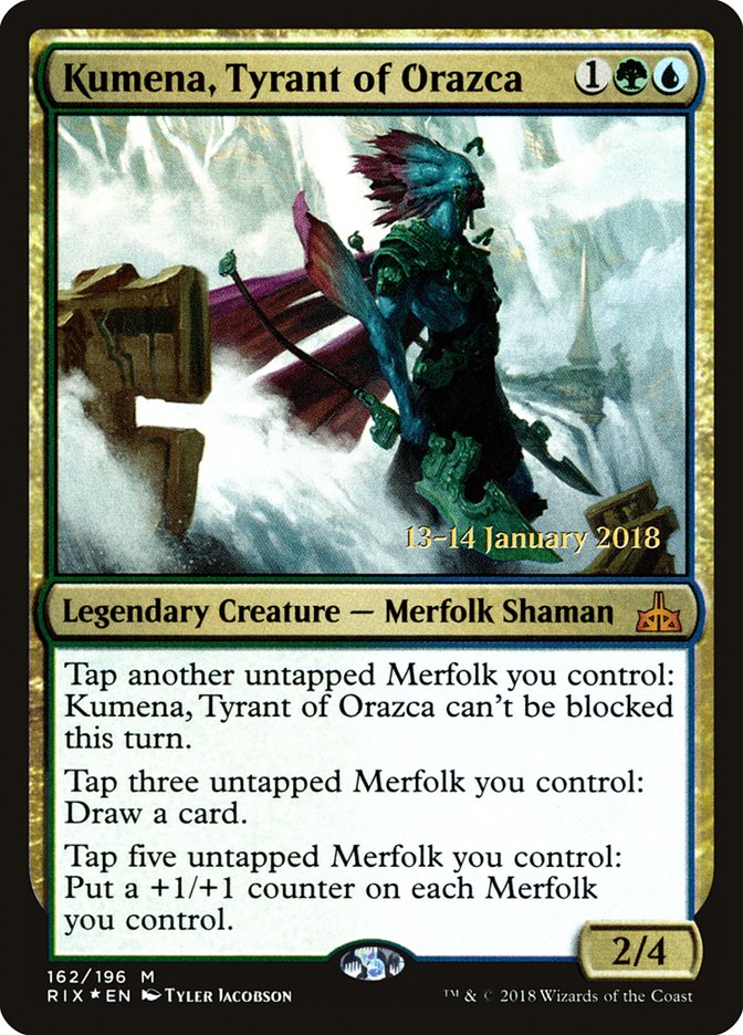 Kumena, Tyrant of Orazca [Rivals of Ixalan Prerelease Promos] 