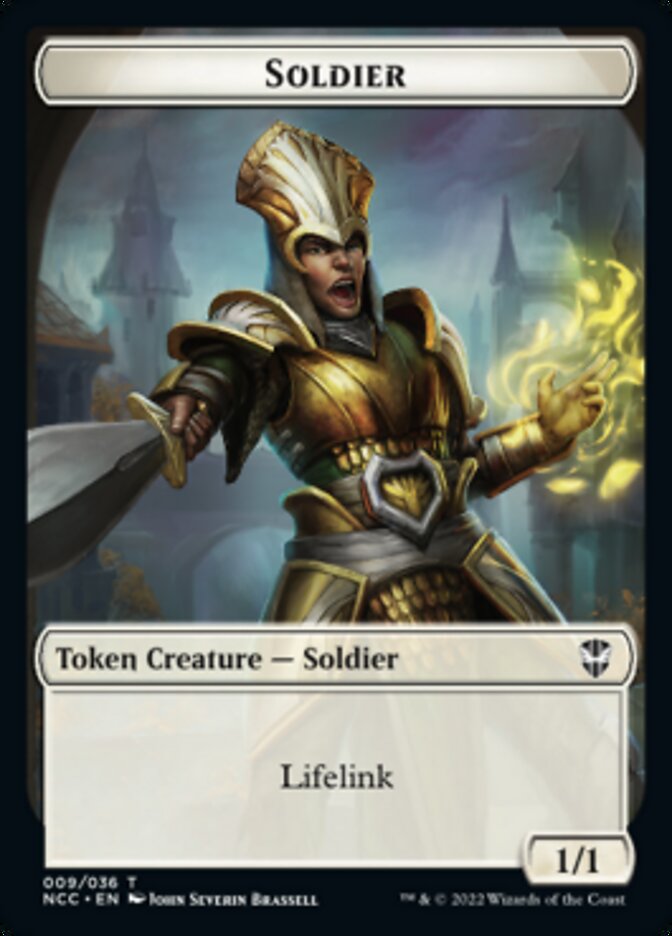 Soldier (09) // Cat Beast Double-Sided Token [Streets of New Capenna Commander Tokens] 