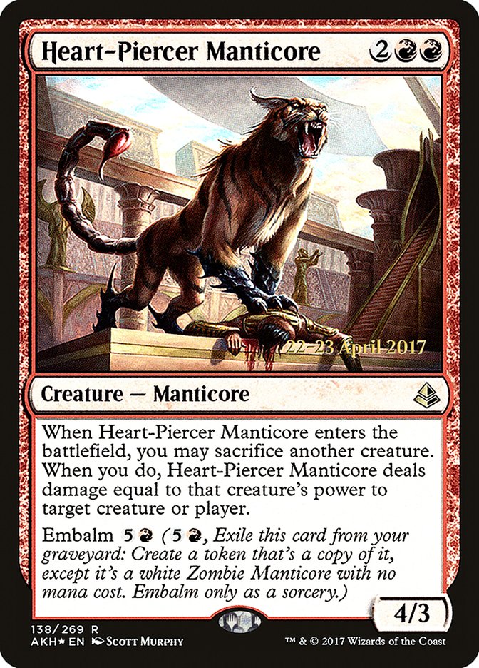 Heart-Piercer Manticore [Amonkhet Prerelease Promos] 