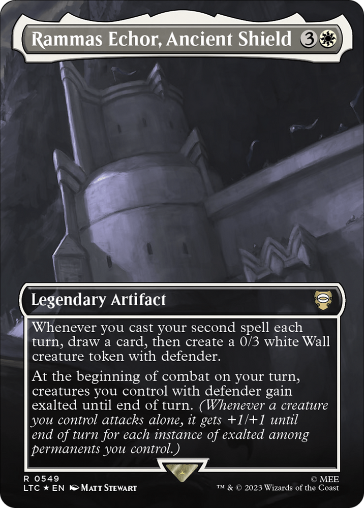 Rammas Echor, Ancient Shield (Borderless) (Surge Foil) [The Lord of the Rings: Tales of Middle-Earth Commander] 