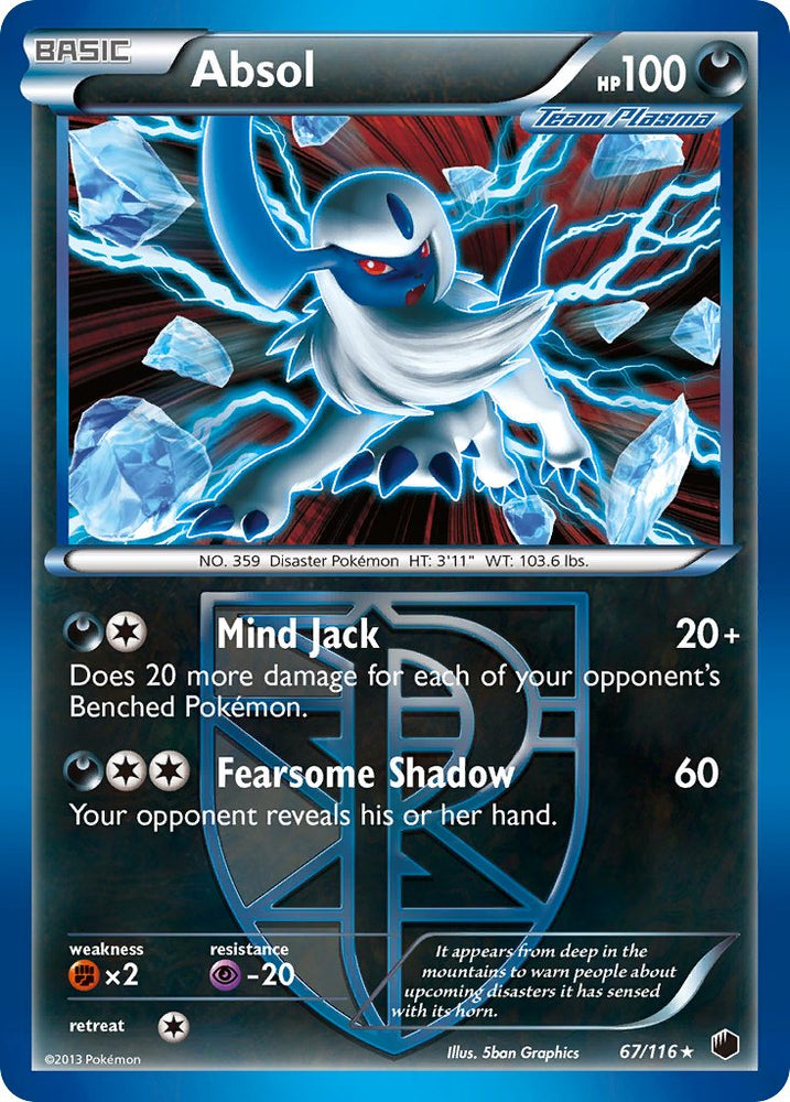 Absol (67/116) (Moltres Legendary Battle Deck) (Theme Deck Exclusive) [Black &amp; White: Plasma Freeze] 