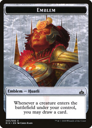 Huatli, Radiant Champion Emblem [Rivals of Ixalan Tokens] 