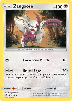 Zangoose (173/236) [Sun &amp; Moon: Cosmic Eclipse] 
