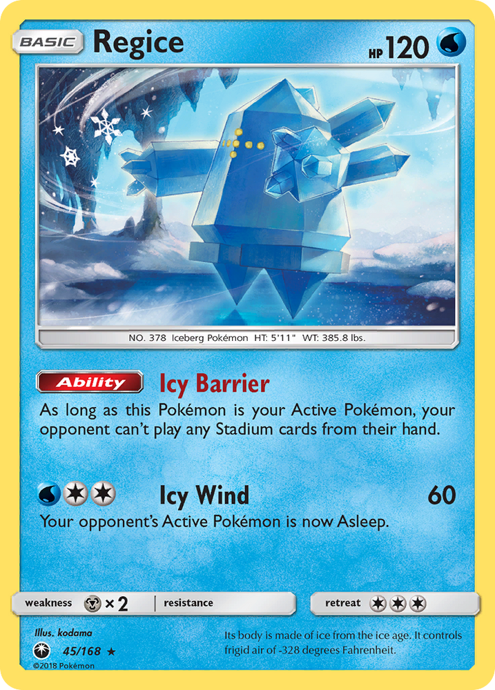 Regice (45/168) [Sun & Moon: Celestial Storm]