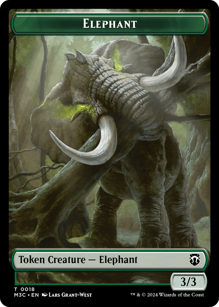 Elephant // Zombie Double-Sided Token [Modern Horizons 3 Commander Tokens] 