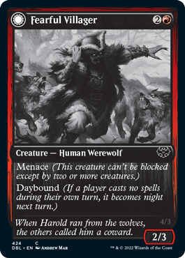 Fearful Villager // Fearsome Werewolf [Innistrad: Double Feature] 