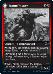 Fearful Villager // Fearsome Werewolf [Innistrad: Double Feature] 