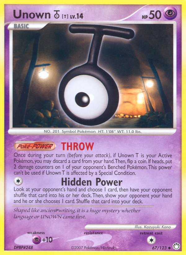 Unown T (67/123) [Diamond & Pearl: Mysterious Treasures] 