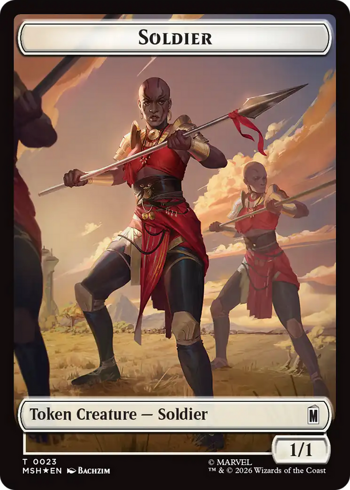 Goat // Soldier Double-Sided Token (Surge Foil) [Marvel Super Heroes Commander Tokens]