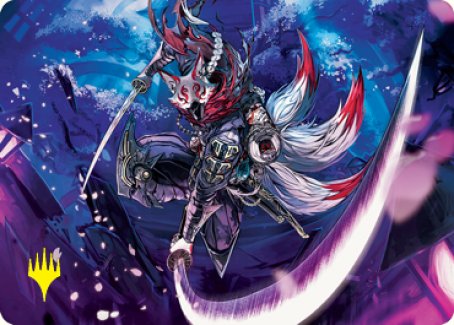 Blade-Blizzard Kitsune Art Card (Gold-Stamped Signature) [Kamigawa: Neon Dynasty Art Series] 