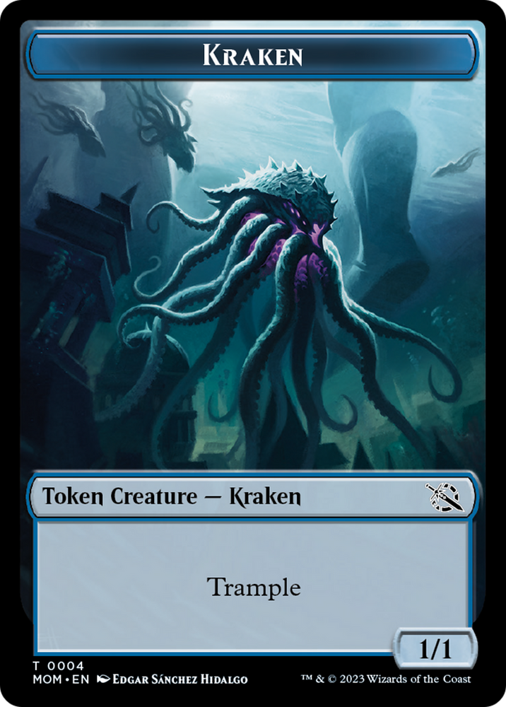 Monk // Kraken Double-Sided Token [March of the Machine Tokens] 