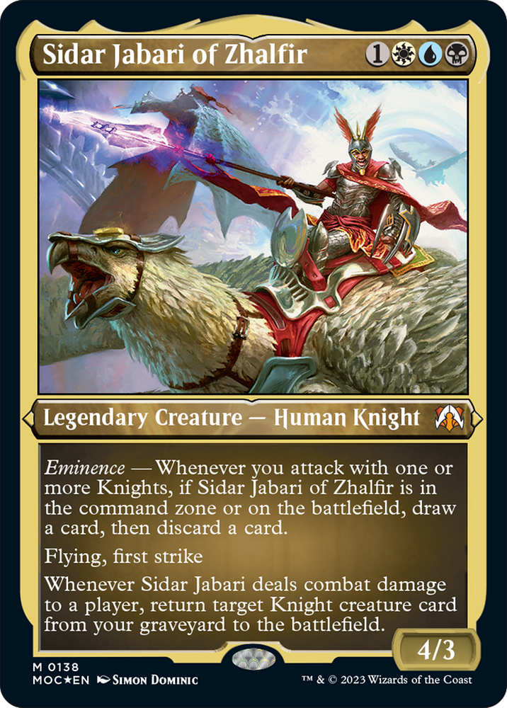 Sidar Jabari of Zhalfir (Display Commander) [March of the Machine Commander] 