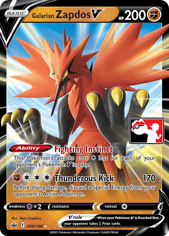 Galarian Zapdos V (080/198) [Prize Pack Series One] 