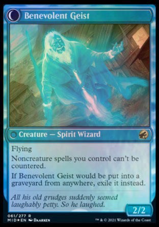 Malevolent Hermit // Benevolent Geist [Innistrad: Midnight Hunt Prerelease Promos] 