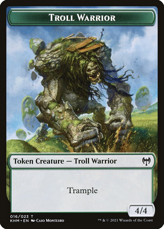 Elf Warrior // Troll Warrior Double-Sided Token [Kaldheim Tokens] 