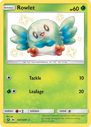 Rowlet (SV2/SV94) [Sun &amp; Moon: Hidden Fates - Shiny Vault] 
