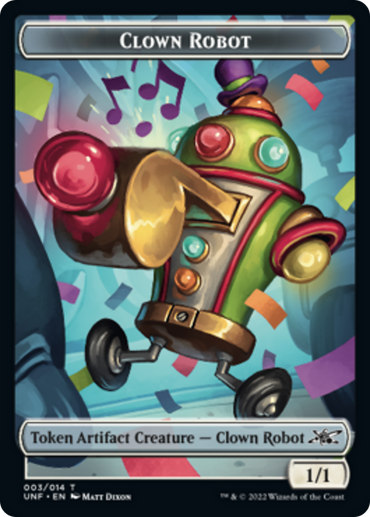 Clown Robot (003) // Food (011) Double-Sided Token [Unfinity Tokens]