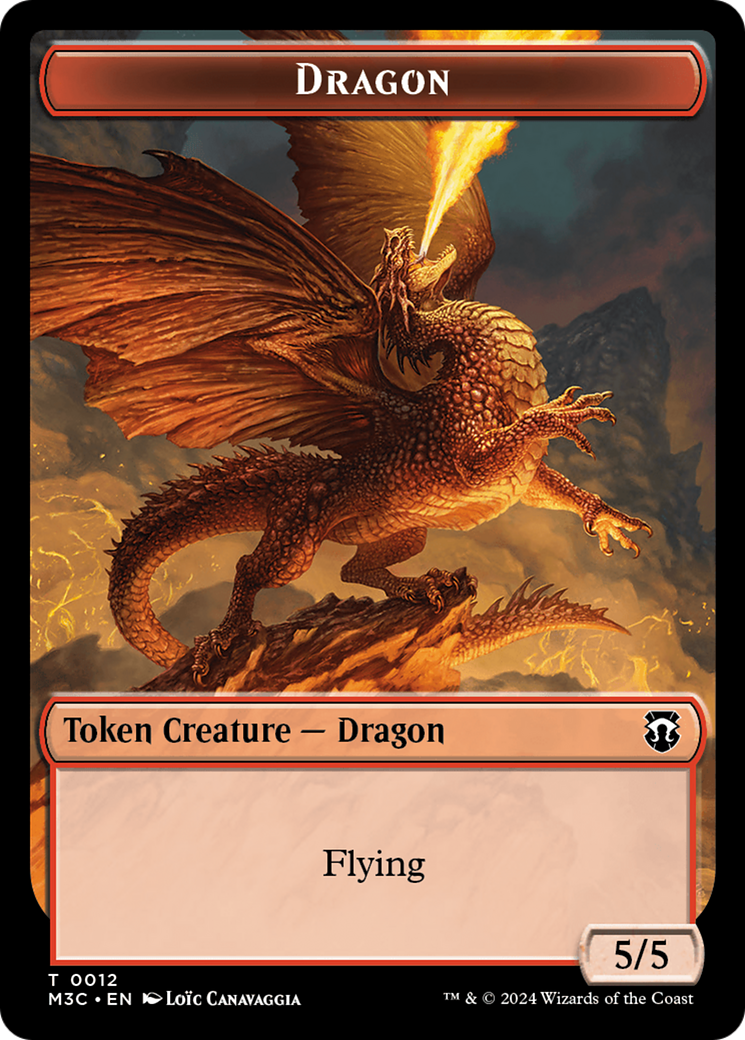 Dragon // Copy Double-Sided Token [Modern Horizons 3 Commander Tokens] 