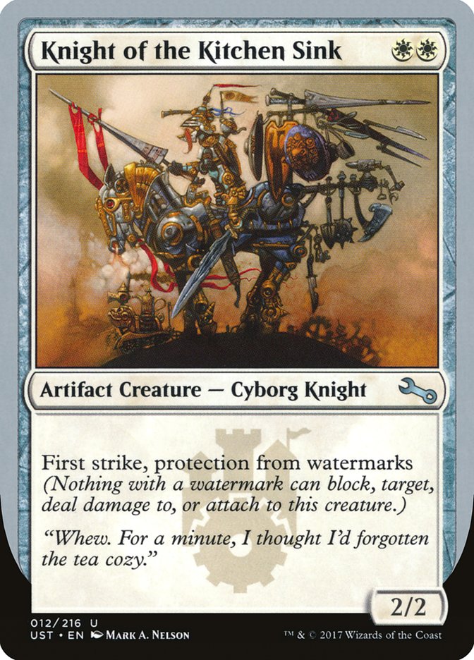 Knight of the Kitchen Sink ("protection from watermarks") [Unstable] 