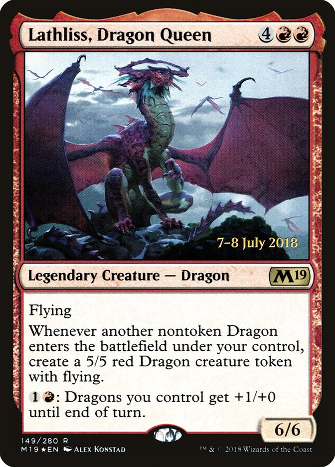 Lathliss, Dragon Queen [Core Set 2019 Prerelease Promos] 