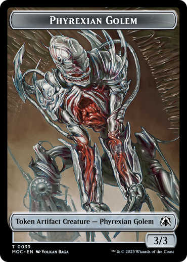 Phyrexian Golem // Phyrexian Horror Double-Sided Token [March of the Machine Commander Tokens] 