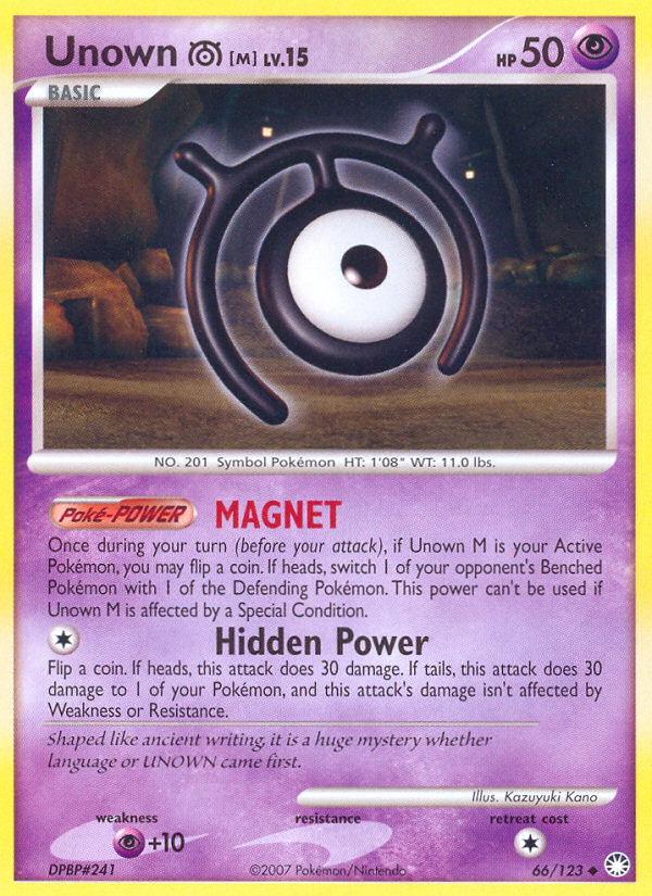 Unown M (66/123) [Diamond & Pearl: Mysterious Treasures] 