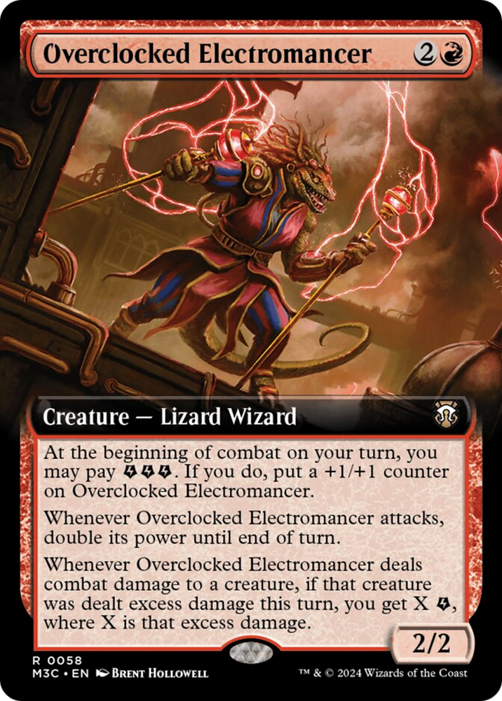 Overclocked Electromancer (Extended Art) (Ripple Foil) [Modern Horizons 3 Commander] 