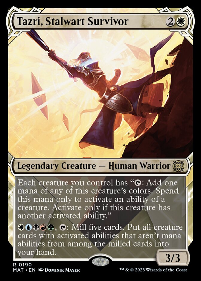 Tazri, Stalwart Survivor (Showcase Halo Foil) [March of the Machine: The Aftermath] 