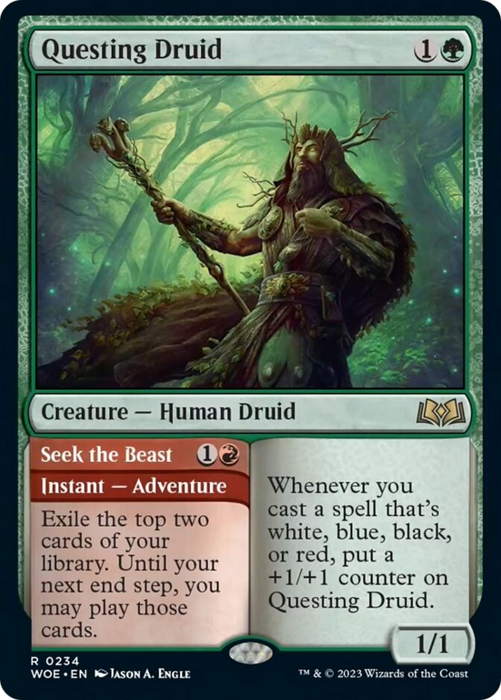 Questing Druid // Seek the Beast [Wilds of Eldraine] 