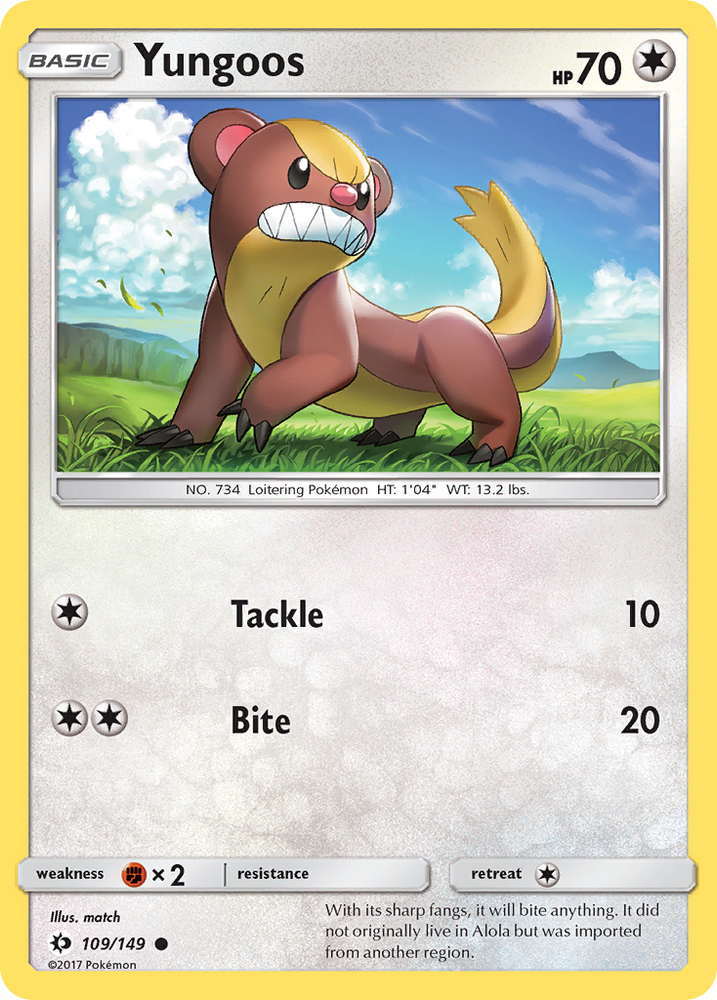 Yungoos (109/149) [Sun &amp; Moon: Base Set] 