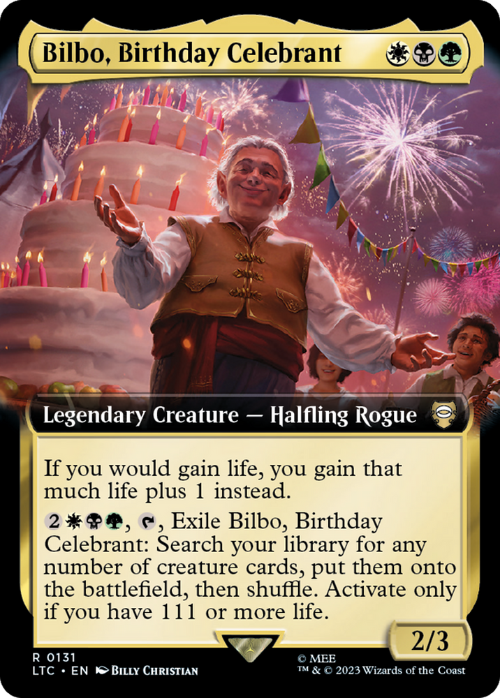 Bilbo, Birthday Celebrant (Extended Art) [The Lord of the Rings: Tales of Middle-Earth Commander] 